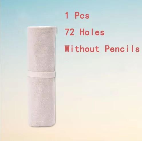 12/24/36/48/72 Hole Colorful Cloth Pencil Case Stationery Pencil Storage Bag Pencil roll School Student Supplies Paint Brush Bag