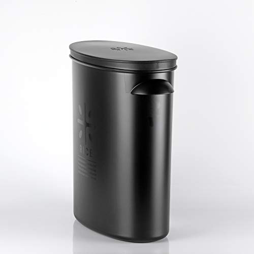 PEARL METAL Rice Container, All Black, 5kg Capacity, Bag-Left, BLKP, AZ-5042
