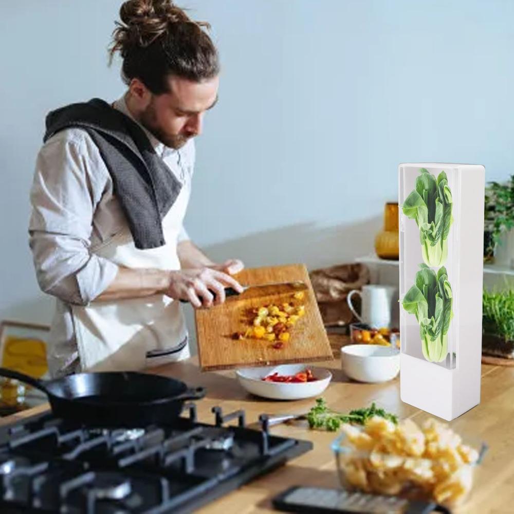 White Fresh Herb Keeper Clear Window Herb Preserver Saver Fridge Organization