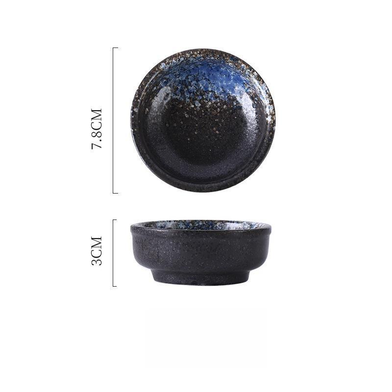 Japanese Style Round Ceramic Dipping Bowl Seasoning Dish for Soy Sauce Vinegar Snack Sushi