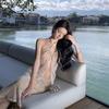 Thai Sexy Lace Top Split Bikini Three-piece Seaside Vacation Hollow Belly Cover Hot Swimming Suit