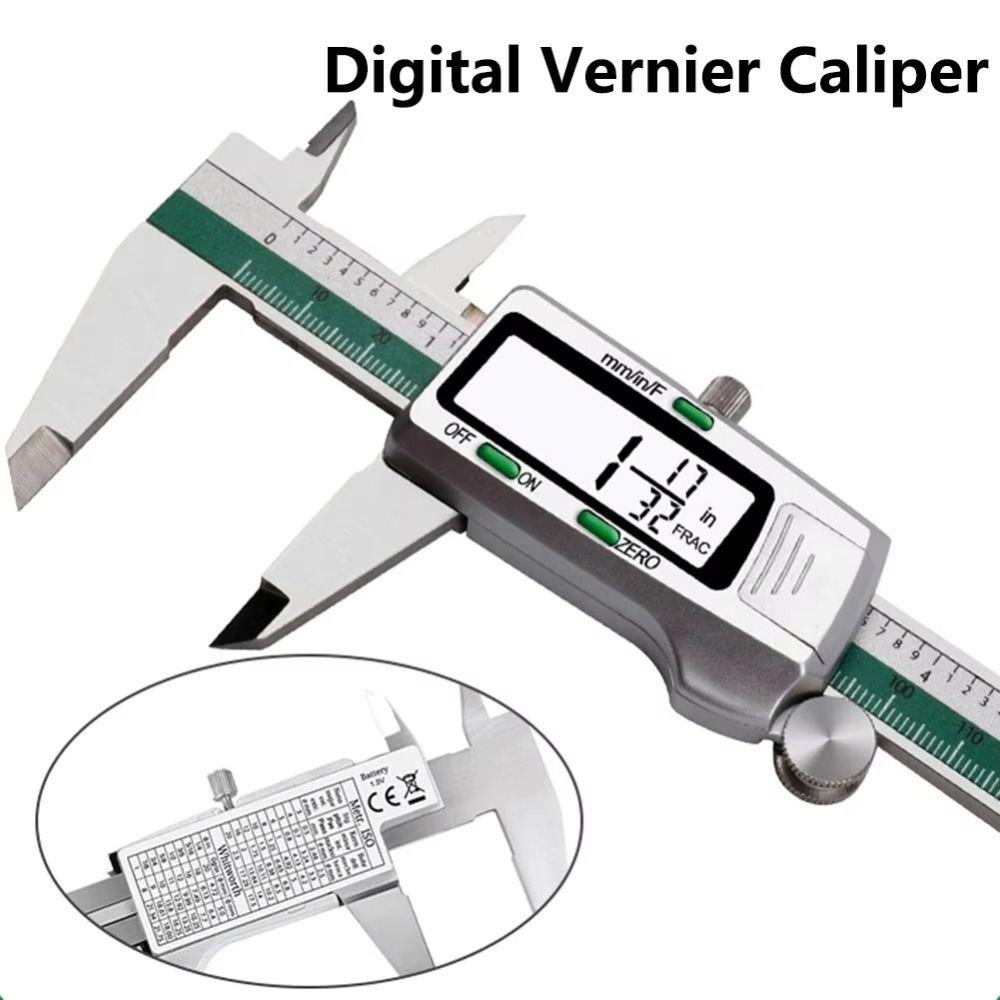 150mm Vernier Caliper LCD Display High Accuracy Vernier Ruler Stainless Steel Professional Digital Caliper Measuring Tool