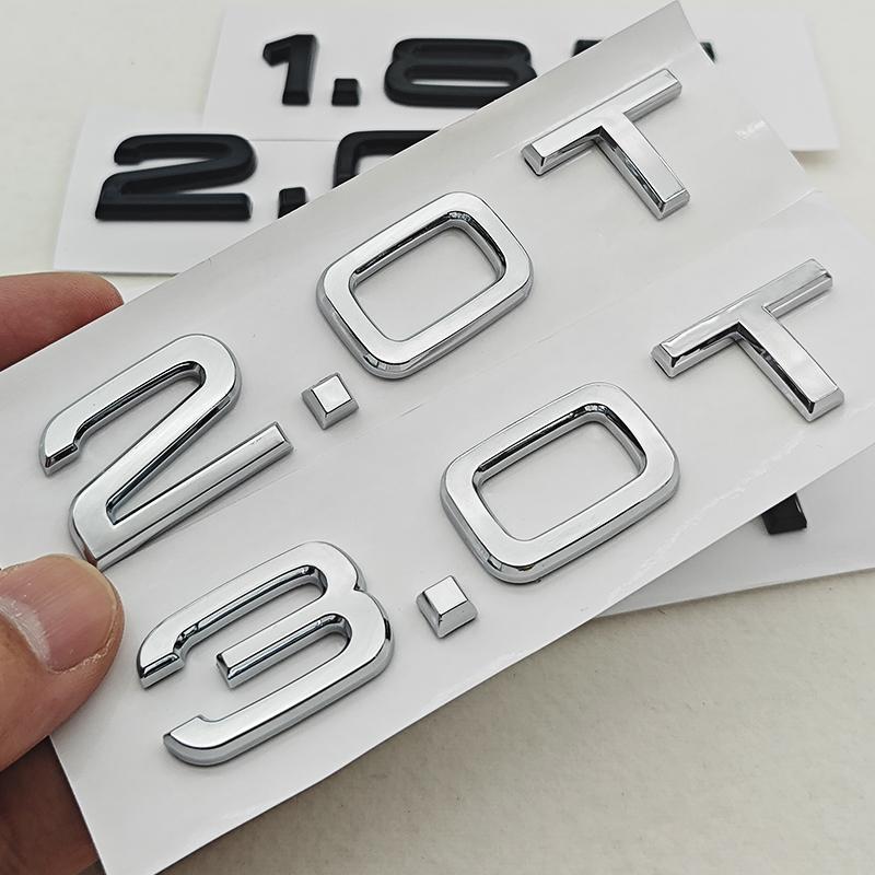 3D ABS Car Letters Logo 1.8T 2.0T 3.0T Rear Trunk Badge Emblem For Audi A3 A4 A5 A6 A7 A8 Q2 Q3 Q5 Q7 Q8 Car Sticker Accessories