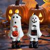 Halloweenská figurka ducha Roztomilá malá bílá soška ducha Stolní ozdoby ducha Pryskyřičné řemesla pro vnitřní venkovní verandu Domácí stolní dekorace