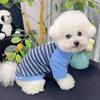 Cozy Striped Base Layer for Small & Medium Dogs - Two-Legged Fall/Winter Warmwear for Teddy & Bichon.