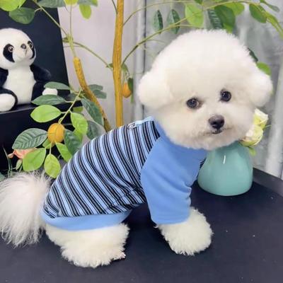 Cozy Striped Base Layer for Small & Medium Dogs - Two-Legged Fall/Winter Warmwear for Teddy & Bichon.