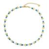 Vacation Style Colorful Natural Stone Necklace Blue Turquoise White Shell Lemon Beaded Choker Women