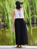2026 Spring/Summer High-Waist Pleated Skirt - European & American Style, Loose Fit with Lining for Women