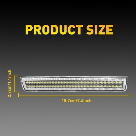 For 2015- Dodge Challenger Front Pair Bumper LED Side Parking Marker Lights