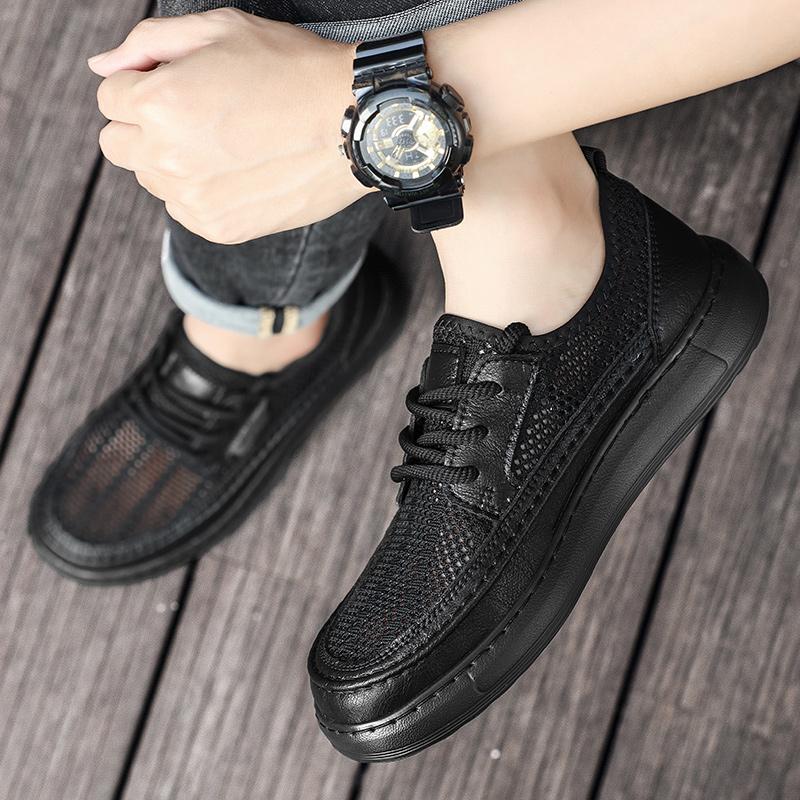 Men's Shoes Sandals Summer Work Shoes All Soft Genuine Leather Casual Walking Old-fashioned Men's Shoes Loafer