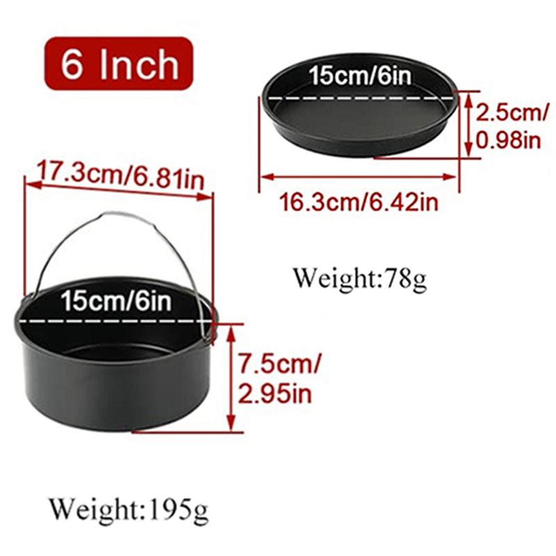 Non Stick Pizza Pan Set for Air Fryer and Oven Cooking Round Cake Baking Pan for Desserts Pizza and More Kitchen Bakeware