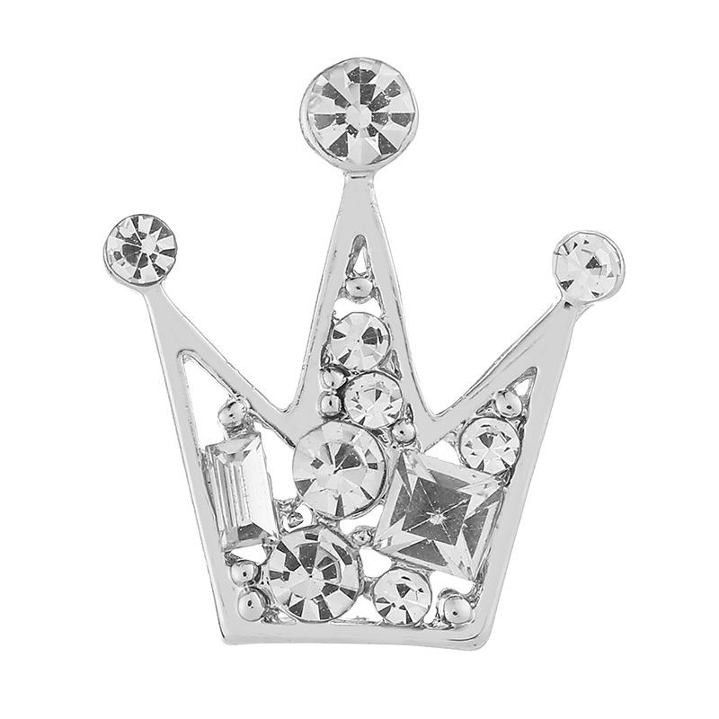 Vintage Rhinestone Crown Brooches Pins For Women Men Classic Party Office Brooch Badge Suit Shirt Collar Jewelry Accessories