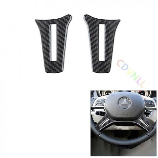 2Pcs Carbon Fiber Steering Wheel Lower Cover Trim For Mercedes-Benz C Class W204