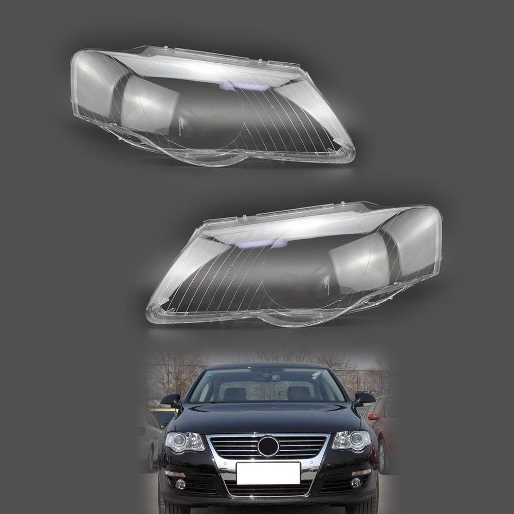 For VW Magotan Passat B6 R36 2006-2011 Car Headlights Lens Shell Halogen and Bi-Xenon Headlamps Transparent Cover Lampshades