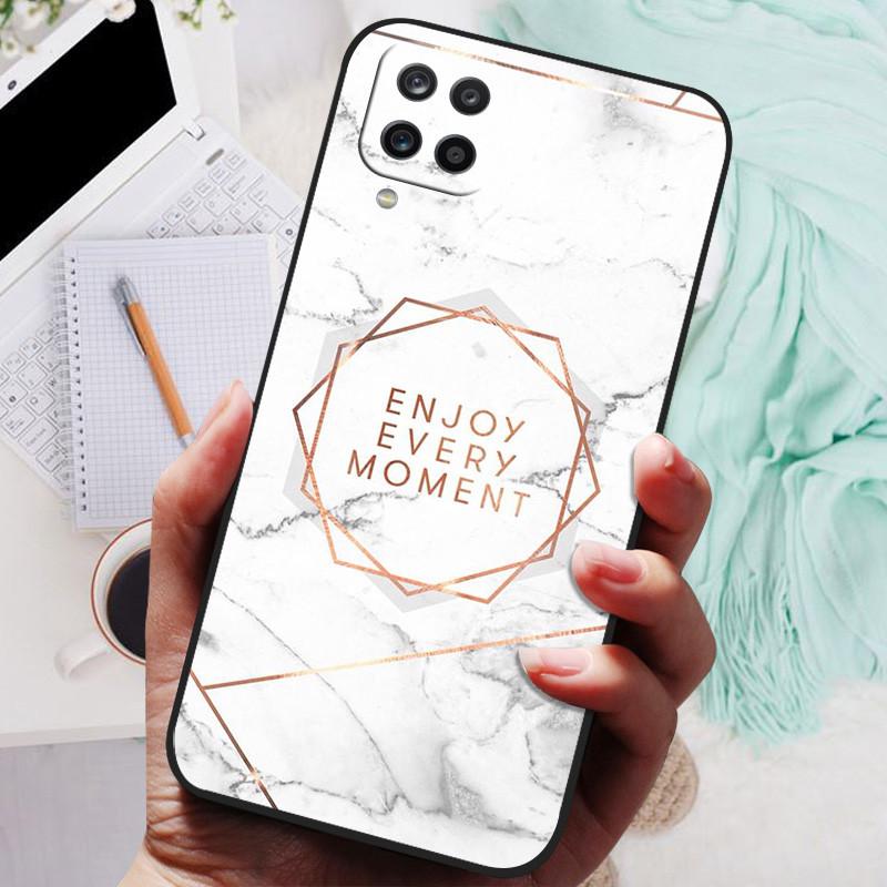 Für Samsung Galaxy A12 Hülle Silikon Luxus Katze Marmor Weiche Stoßstange Abdeckung für Samsung Galaxy M12 A12 Schutz Hüllen A M 12