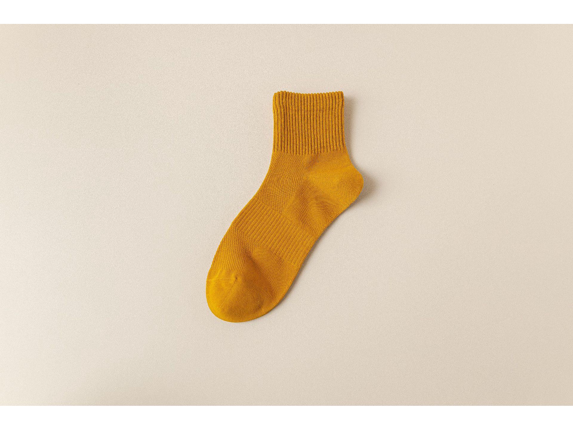 

Мужские хлопковые сетчатые носки для формирования талии - Дышащие, Влагоотводящие, Устойчивые к запаху, Короткие, Бесшовные, для весенних и осенних видов спорта One Size жёлтый/имбирный