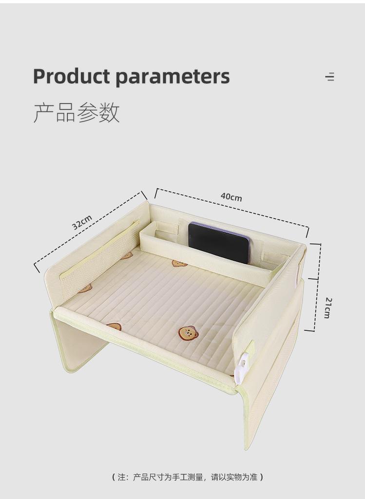 Vassoio per seggiolino auto per bambini pieghevole con più tasche impermeabile tavolo per auto tavolo portatile di grande capacità per pranzo disegno auto