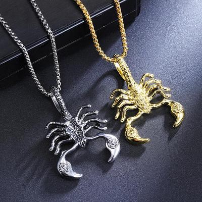 Retro Scorpion Pendant: Personalized Stainless Steel Scorpio Necklace for Hip Hop and Rock Styles
