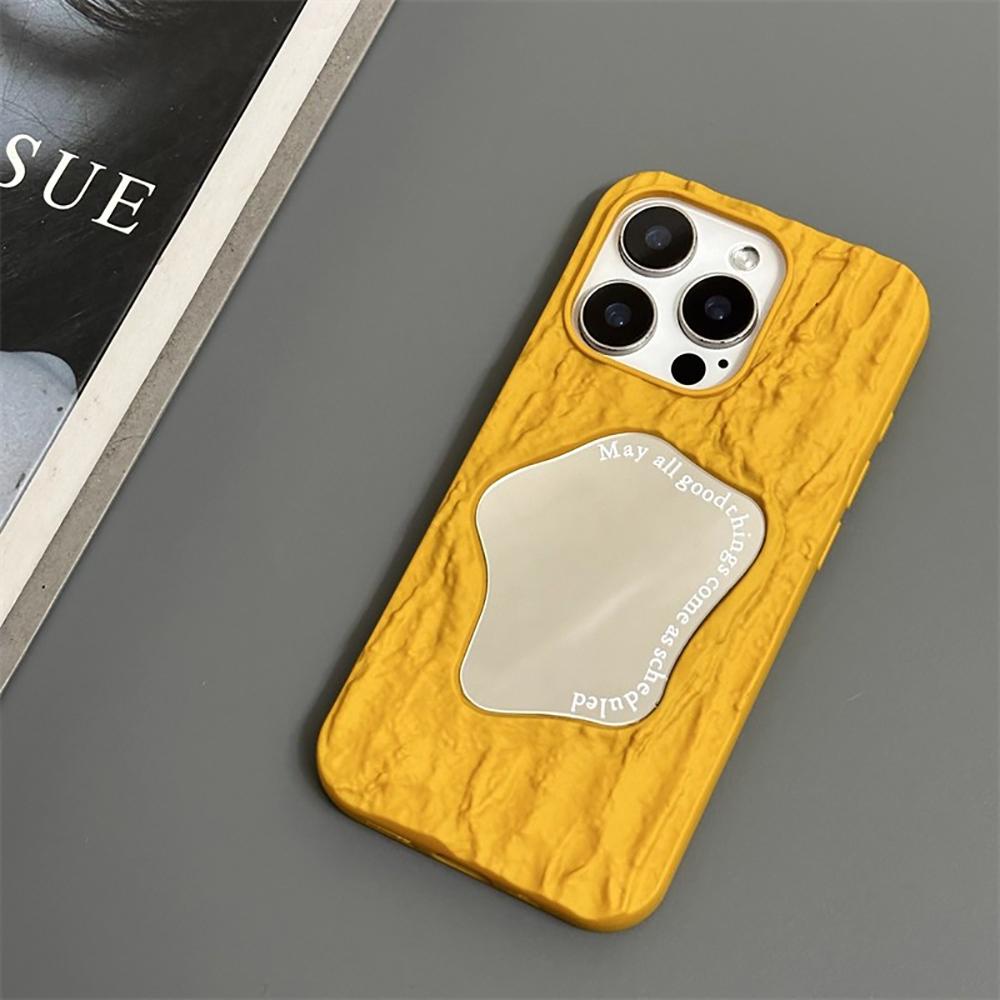 

3D Зеркало для макияжа с рисунком камня Розовый чехол для телефона для IPhone 17 Air 16 16E 15 14 13 12 11 Pro Max Прочный противоударный чехол iPhone17
