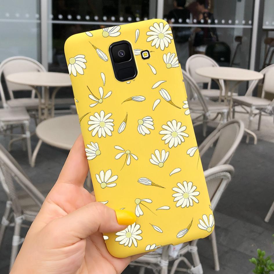 For Samsung Galaxy A6 2018 Case SM-A600F Cute Sunflower Astronaut Phone Cover For Samsung A6 Plus 2018 A6Plus A6+ SM-A605F Coque