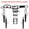 Golf Sportsvan Carbon Fiber Interior Stickers for Console & Gear Decoration