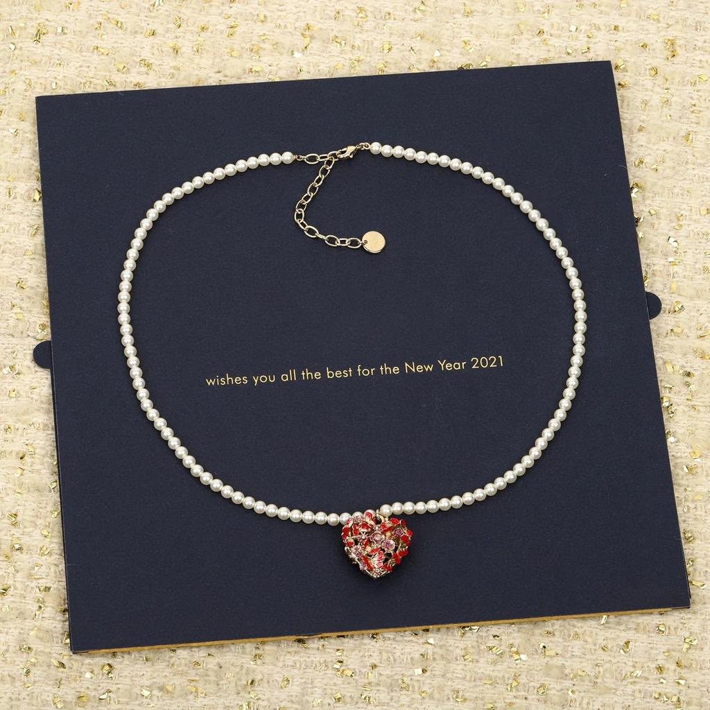 2024 Latest Hot Brand Trend Women's Necklace Luxury Jewelry For Women Fashion Heart Designer Pendant Pearls Lady Party Necklace