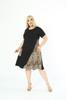 Women's Big Size Dress Cross Detailed Single Pocket Knee Length Short Sleeve Midi Length Stylish Summer Combed Cotton Dress