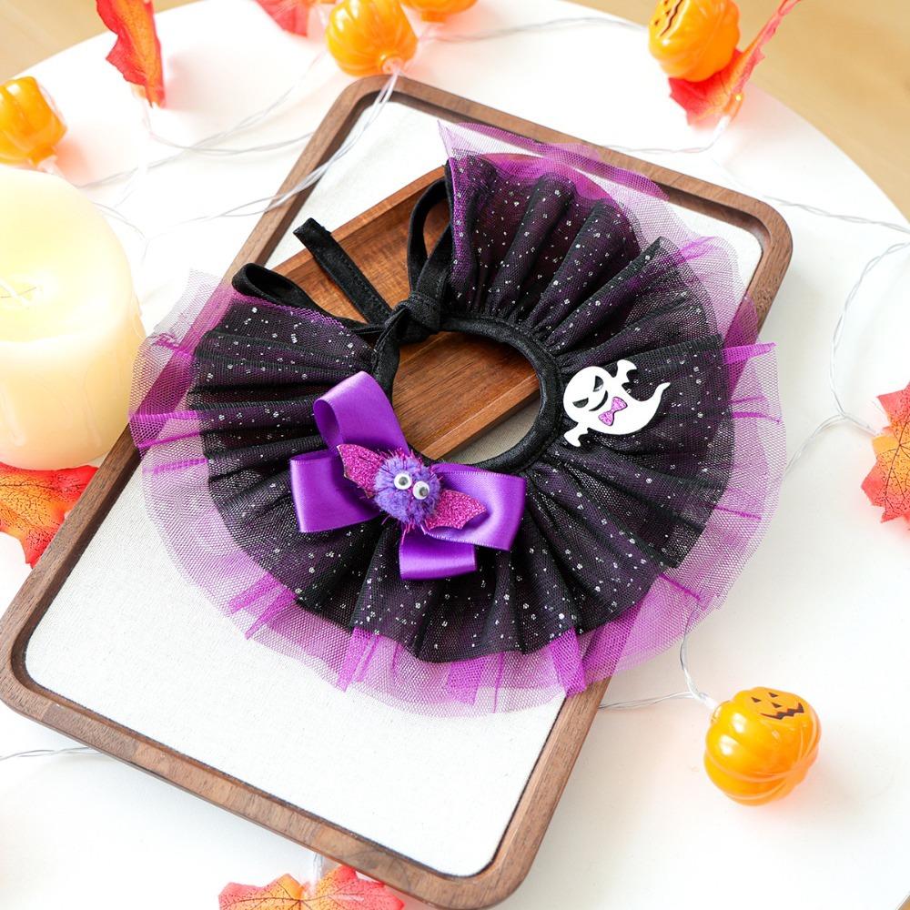 

Comfortable Pet Pumpkin Necklace Adjustable Pet Halloween Scarf Funny Pet Costume Party Style B