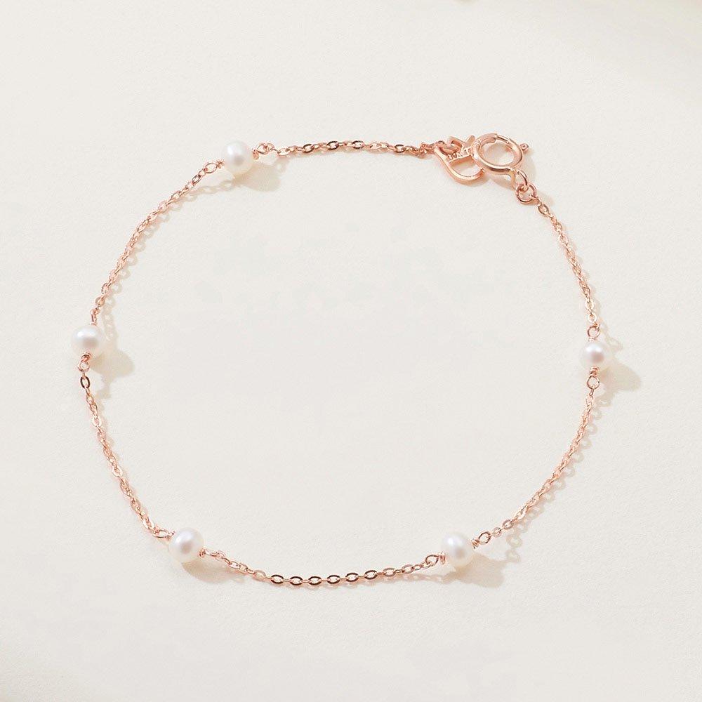 14K Gold Bracelet Chain TL Pearl