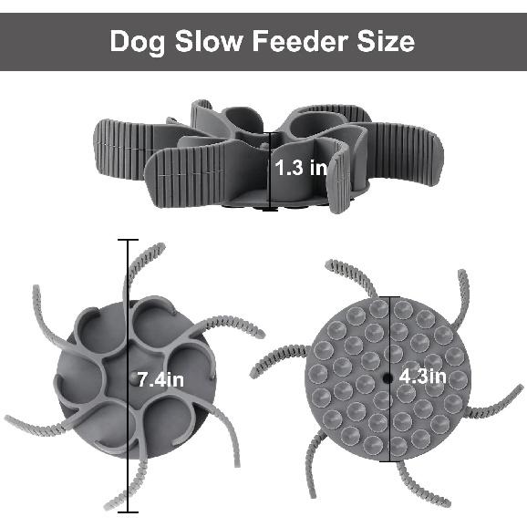 Dog Slow Feeder Bowls Silicone Spiral Pet Food Feeder Insert To Slow Down Eating for Large Medium Small Breed Dogs Perfect with Stainless Steel Glass