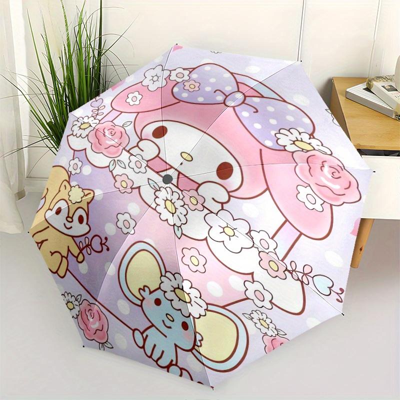 

My Melody and Small Animals Automatic Opening and Closing Umbrella - Lightweight 3-Fold Design, Suitable for Fans, Travel, Daily Use - Official Produc