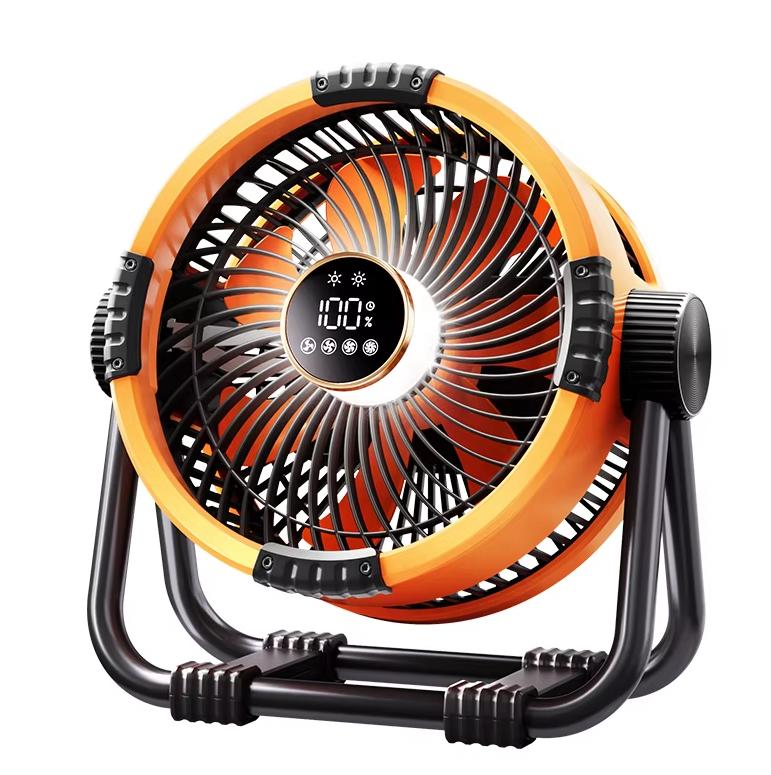 Multifunctional Outdoor Camping Fan Light Rechargeable Ceiling Fan with 3-speed Night Light and Power Bank Portable Fan