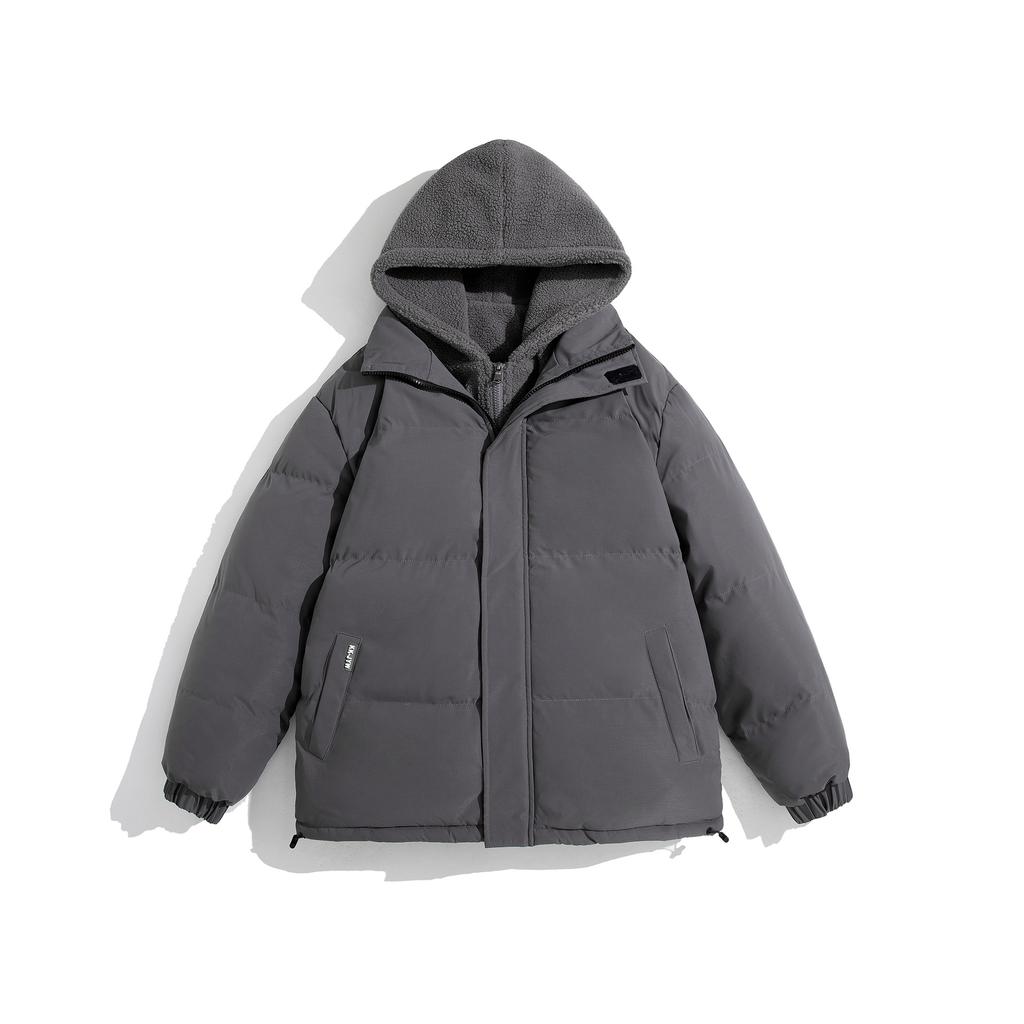 Big Yards of Fake Two-piece Cotton Clothing Men's Winter Down Padded Thickened Bread Clothing Cotton Jacket Hooded Cotton Jacket Thickened Warm