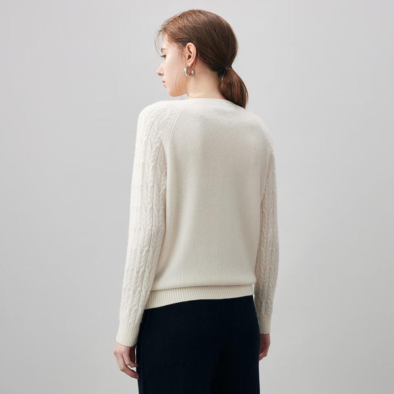 KomongBoka Women's 2025 Autumn/Winter Cable Knit Cashmere Sweater