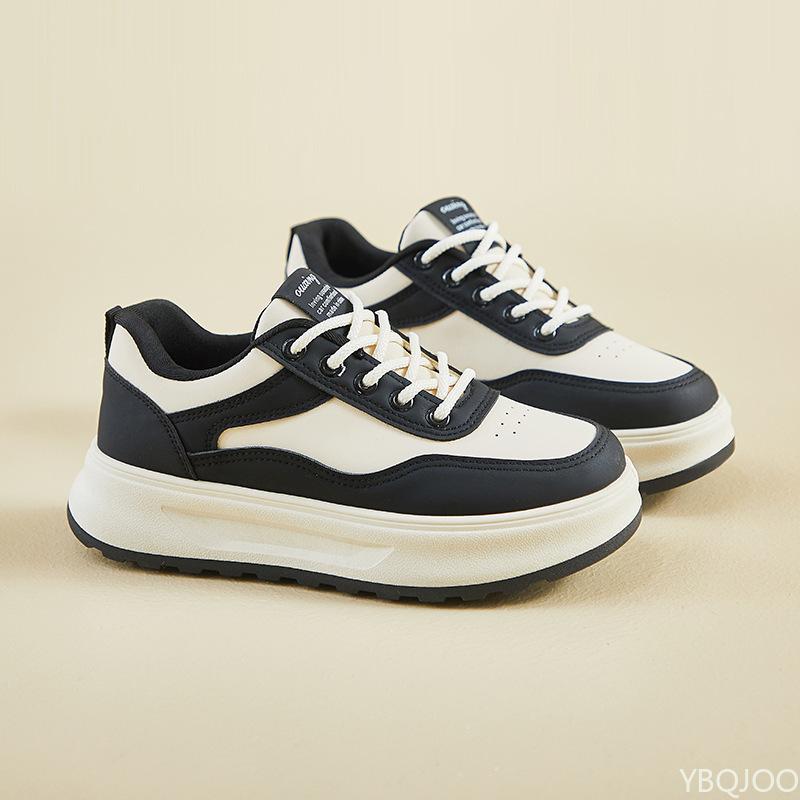 Spring new shoes for female students thick soled height increasing sports board shoes casual simple comfortable women's shoes