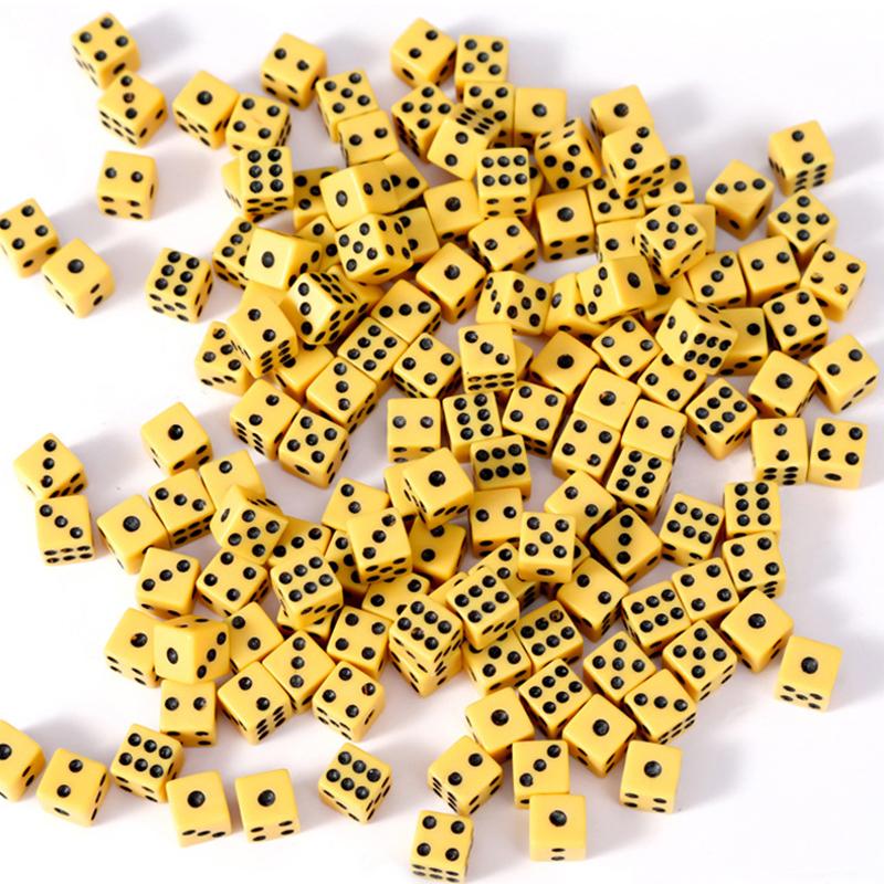 100PCS/Pack 8mm Size Acrylic Dice 5 Colors Available Standard Six Sided Colorful Dots Suitable for Bar KTV Party Game Supply ZYF