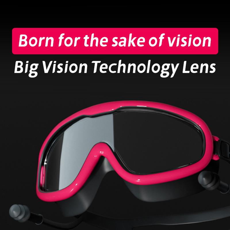 Popular Online Waterproof And Anti Fog Large Frame Professional Diving Goggles, Adult Swimming Goggles