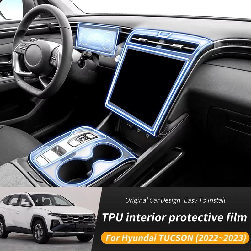 TPU Protective film for Hyundai Tucson NX4 2021 2022 2023 Car Interior Center Console Transparent Anti-scratch Accessories.