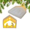 Nativity Scene Silicone Mold Jesus Tealight Holder Template Nativity Silicone Mold for Handmade Scented Candles Plaster Resin