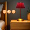 Metal Rechargeable Led Desk Lamp with Fabric Shade Wireless Dimmable Creative Mood Light Portable Touch Ambient Light for Living Room