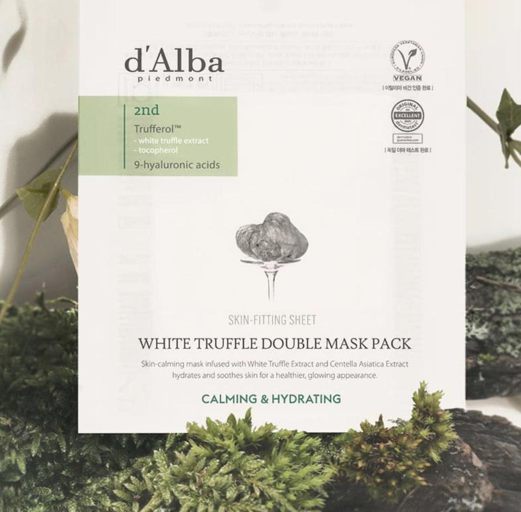 d'Alba White Truffle Double Mask Pack Hydrating Nourishing 4 Sheets Sheet Mask Facial Care
