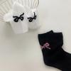 Sweet Bow Socks Female Japanese Solid Color Black And White Gray Bow Gentle Girls Versatile Cute Ballet Tube