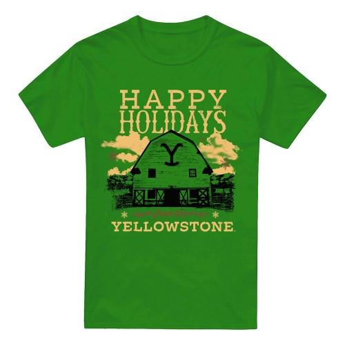 Yellowstone Mens Happy Holidays Christmas T-Shirt
