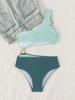 Color-matching Hollow-out One Shoulder Sexy Swimsuit Bikini