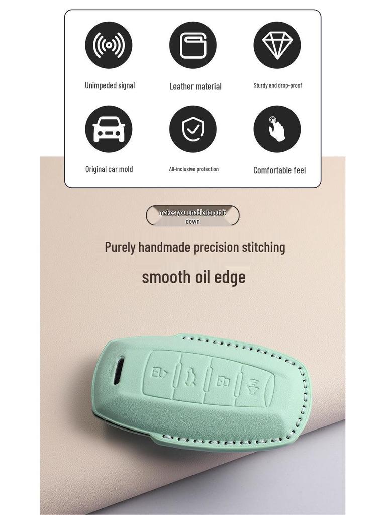 Fits Great Wall Models: Haval H6, M6 Plus, Menglong H2 Gen 2, Big Dog, F7, Divine Beast, H9 - Textured Green Key Case