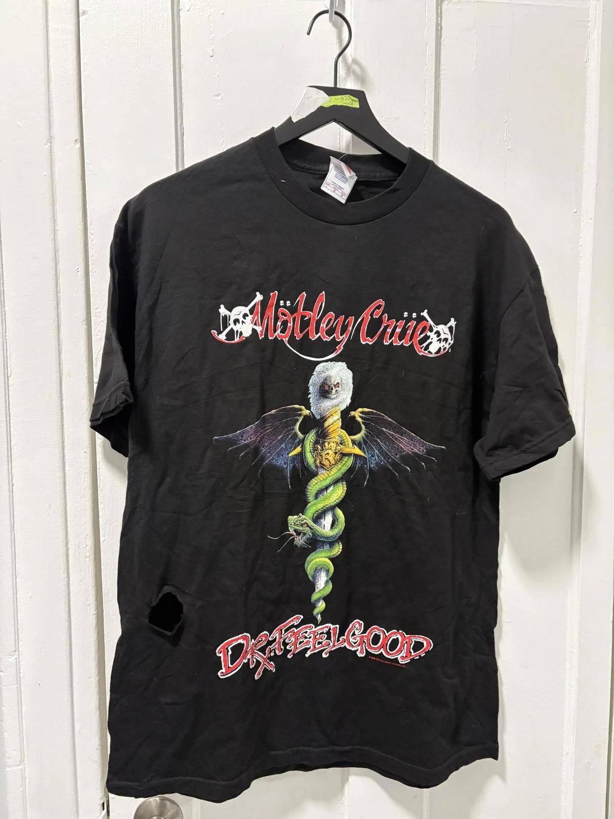 

Vintage Motley Crue Dr Feelgood Shirt Mens Large Black Tee Tennessee River M
