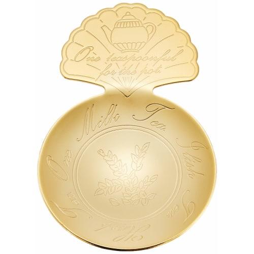 Sato Metal Industry SALUS Tea Caddy Spoon, Shell, Gold, Made in Japan