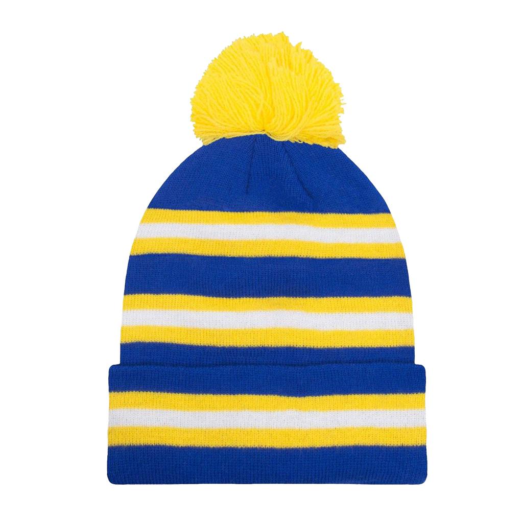 Fan Originals Leeds Contrast Striped Bobble Beanie
