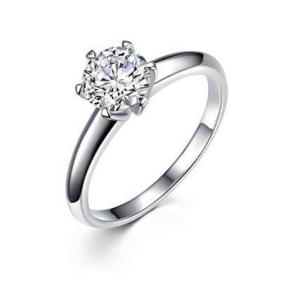 Bague classique en diamant pour femme, six griffes, 1 carat, moissanite, micro-serti, argent S925, cadeau d'anniversaire pour couple amoureux