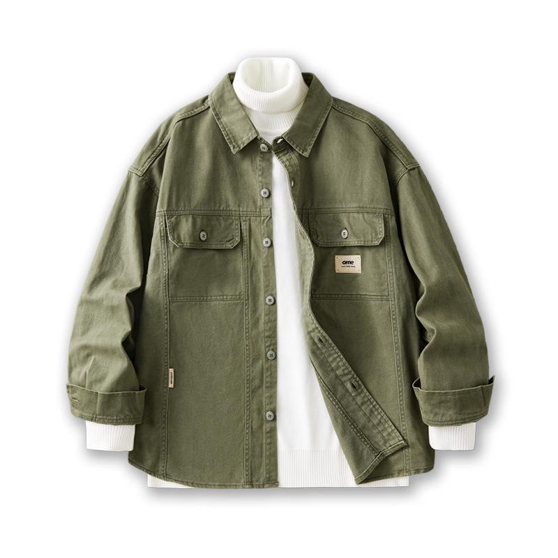 Spring New American Retro Work Shirt Jacket Men's New Loose Long-sleeved Shirt